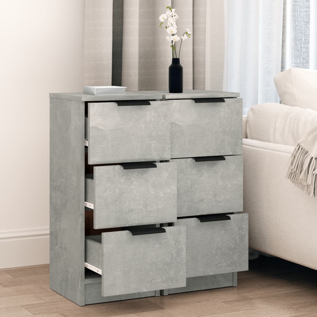 Senkit 2 kpl betoninharmaa 30x30x70 cm tekninen puu - Sisustajankoti.fi