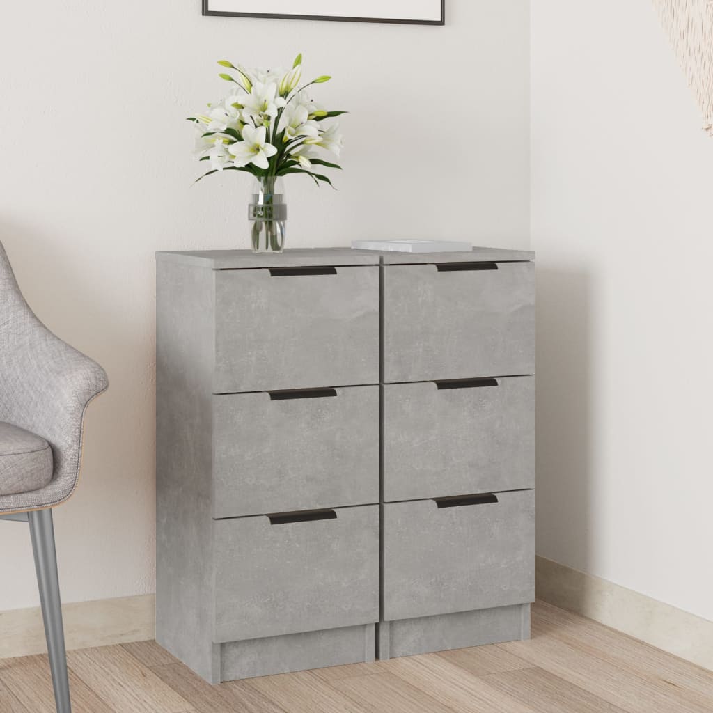 Senkit 2 kpl betoninharmaa 30x30x70 cm tekninen puu - Sisustajankoti.fi