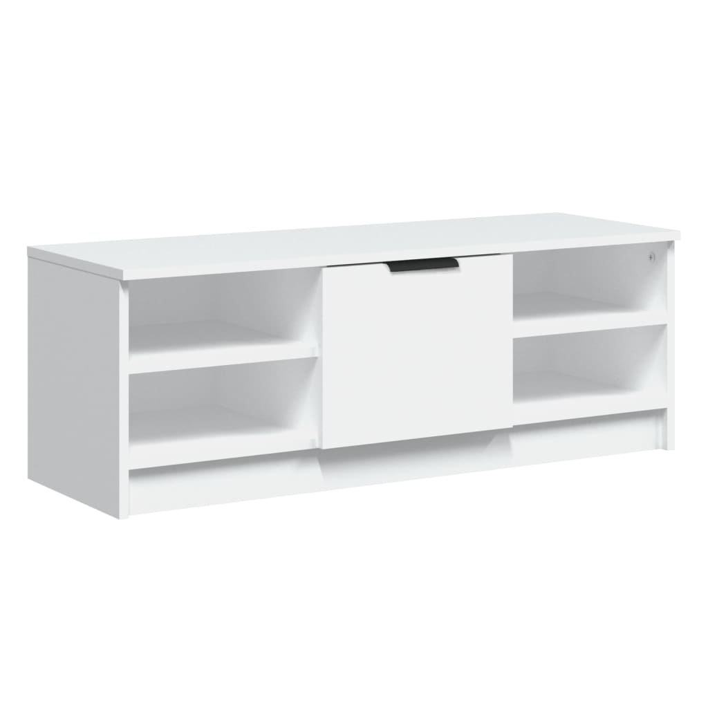 TV-taso valkoinen 102x35,5x36,5 cm tekninen puu - Sisustajankoti.fi