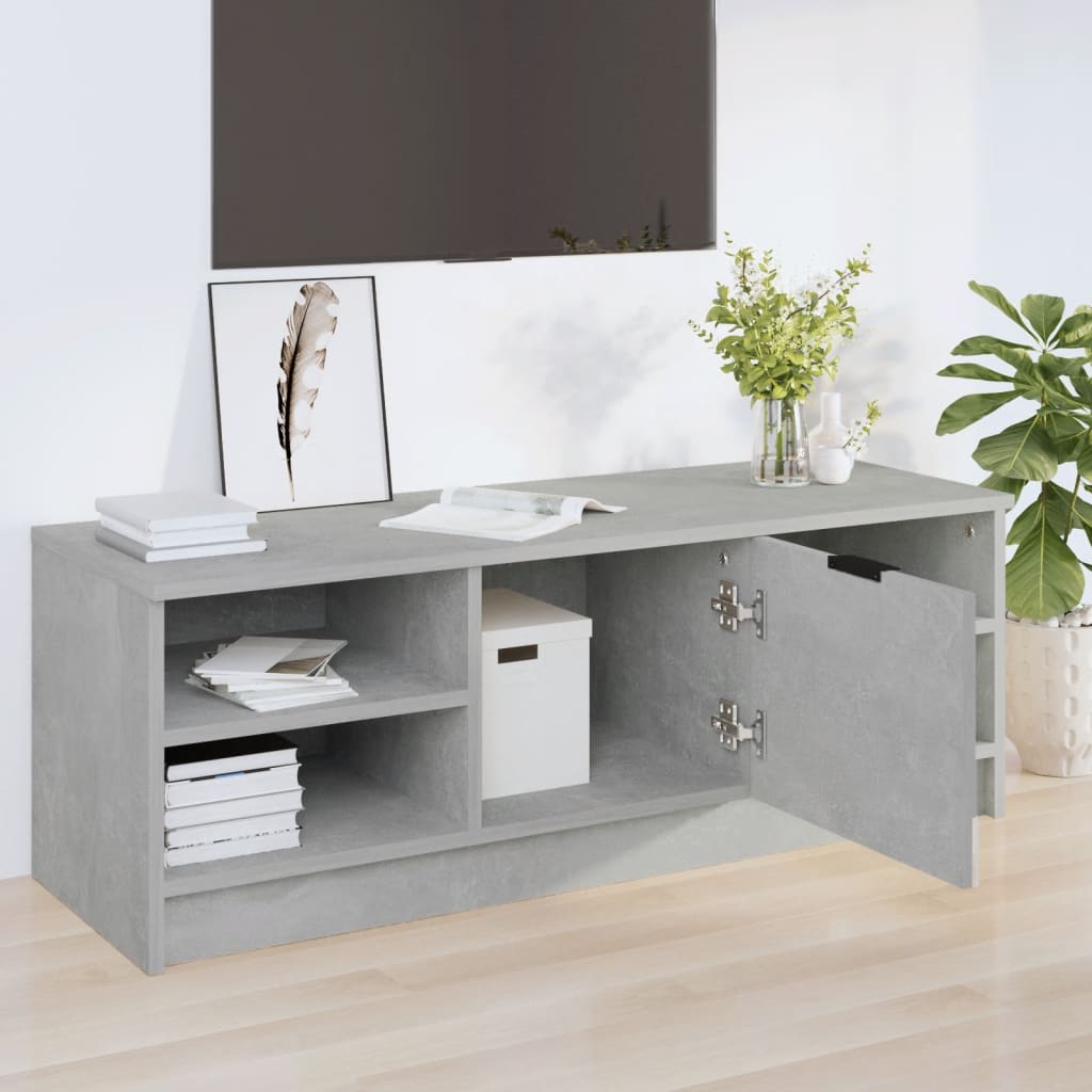 TV-taso betoninharmaa 102x35,5x36,5 cm tekninen puu - Sisustajankoti.fi