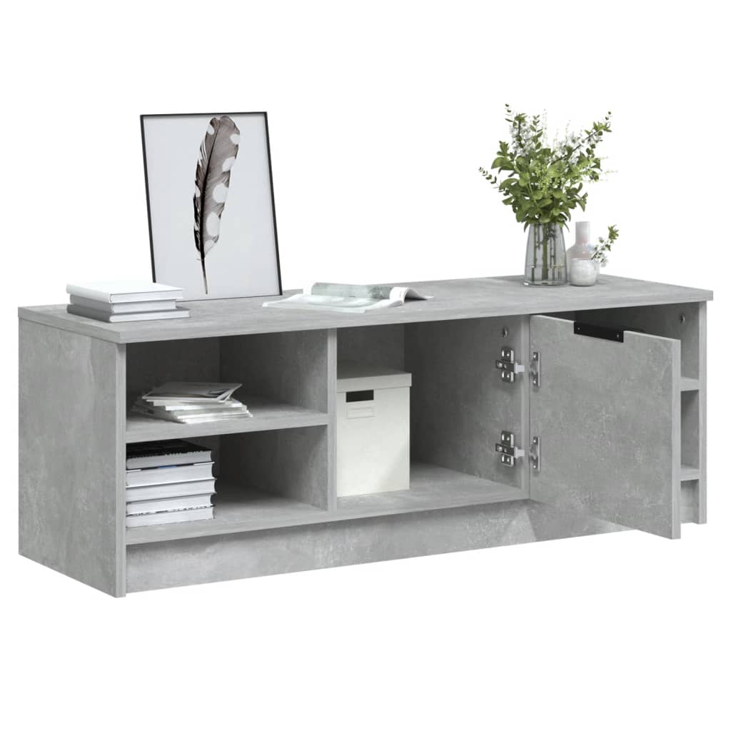TV-taso betoninharmaa 102x35,5x36,5 cm tekninen puu - Sisustajankoti.fi