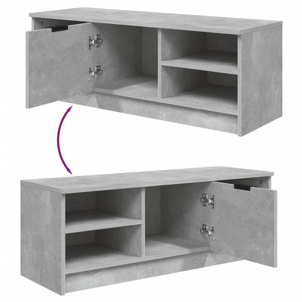 TV-taso betoninharmaa 102x35,5x36,5 cm tekninen puu - Sisustajankoti.fi