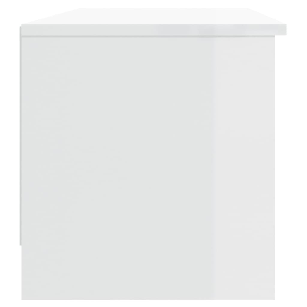 TV-taso korkeakiilto valkoinen 102x35,5x36,5 cm tekninen puu - Sisustajankoti.fi