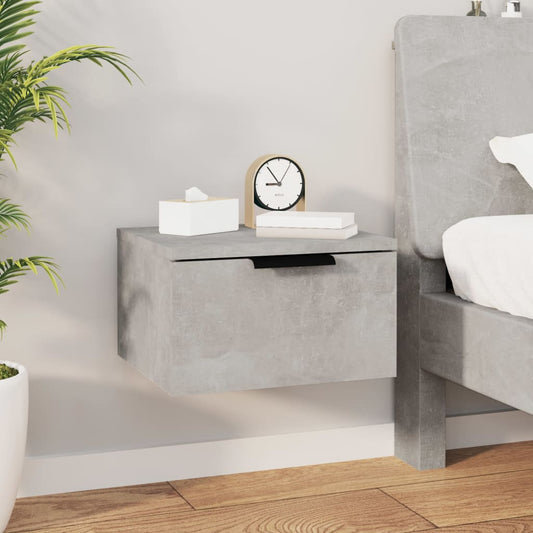 Seinäkiinnitettävä yöpöytä betoninharmaa 34x30x20 cm - Sisustajankoti.fi