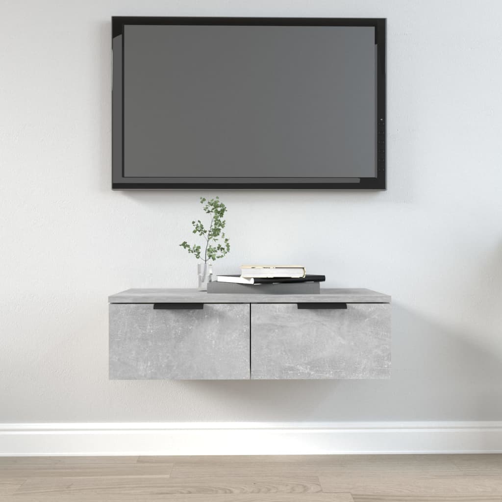 Seinäkaappi betoninharmaa 68x30x20 cm tekninen puu - Sisustajankoti.fi