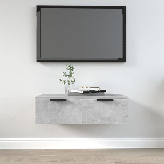 Seinäkaappi betoninharmaa 68x30x20 cm tekninen puu - Sisustajankoti.fi