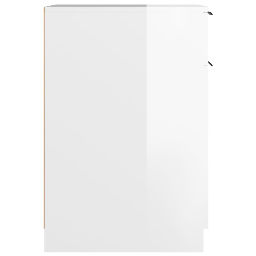 Pöytäkaappi korkeakiilto valkoinen 33,5x50x75 cm tekninen puu - Sisustajankoti.fi