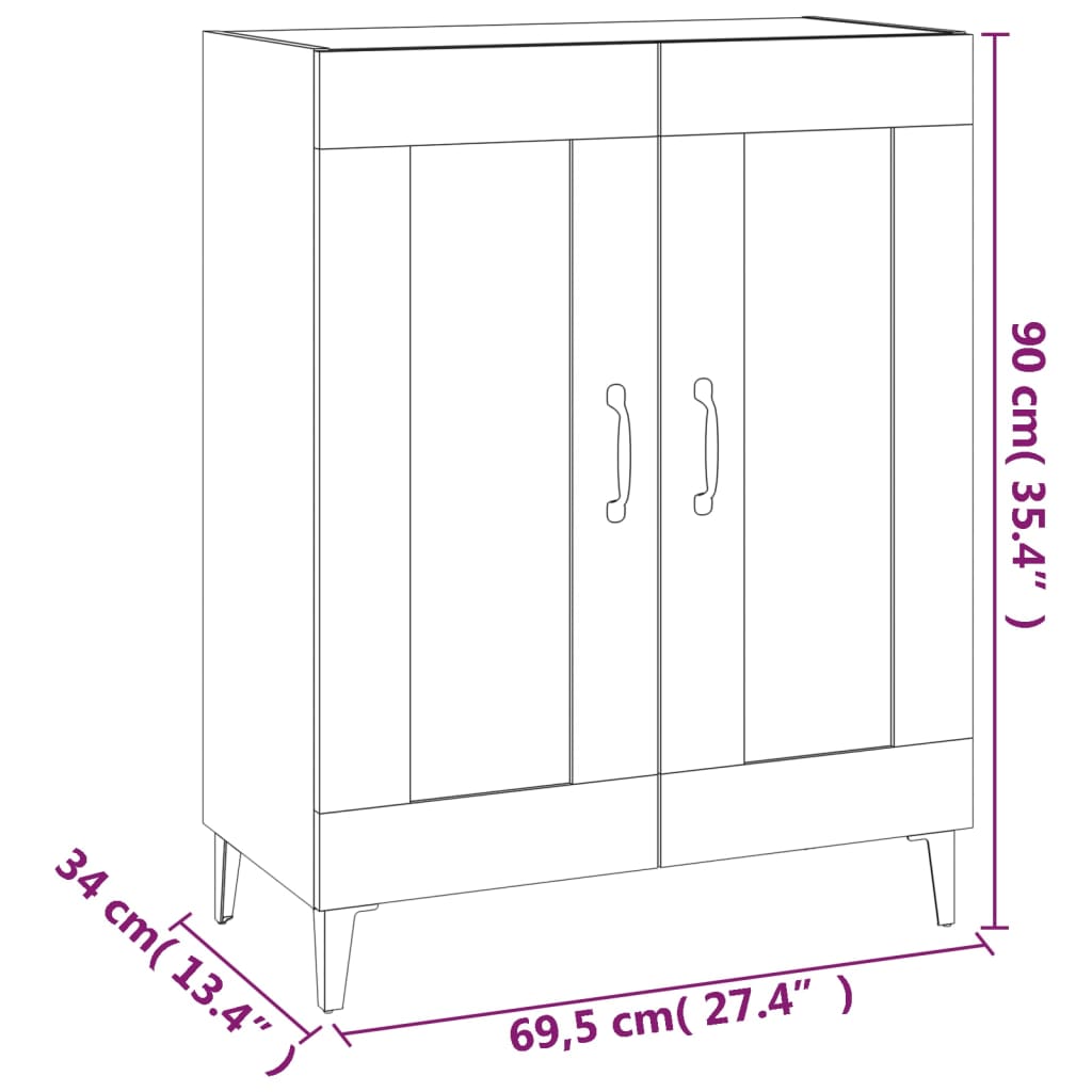 Senkki musta 69,5x34x90 cm tekninen puu - Sisustajankoti.fi