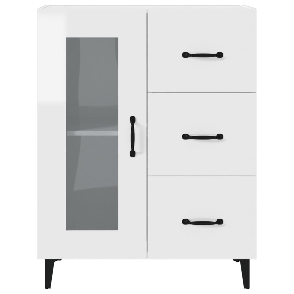 Senkki korkeakiilto valkoinen 69,5x34x90 cm tekninen puu - Sisustajankoti.fi