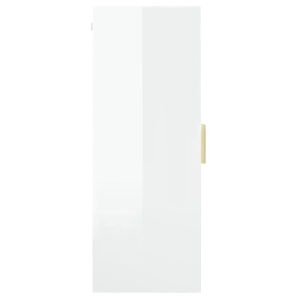 Riippuva seinäkaappi korkeakiilto valkoinen 69,5x34x90 cm - Sisustajankoti.fi