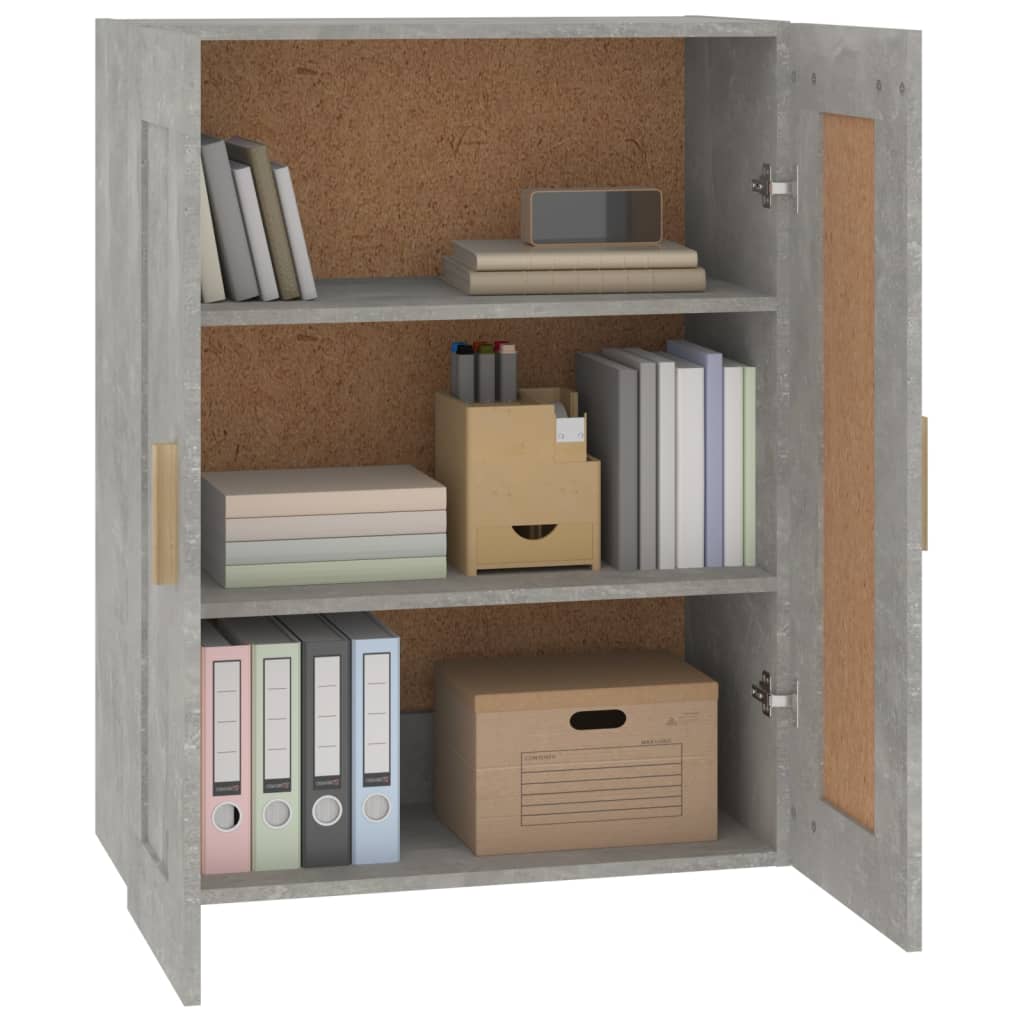 Seinäkaappi betoninharmaa 69,5x32,5x90 cm tekninen puu - Sisustajankoti.fi