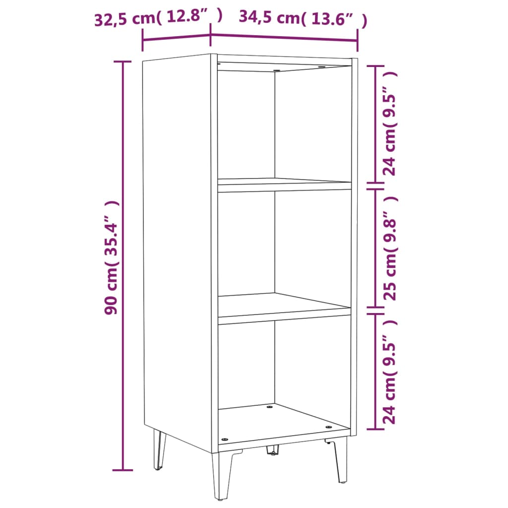 Senkki betoninharmaa 34,5x32,5x90 cm tekninen puu - Sisustajankoti.fi