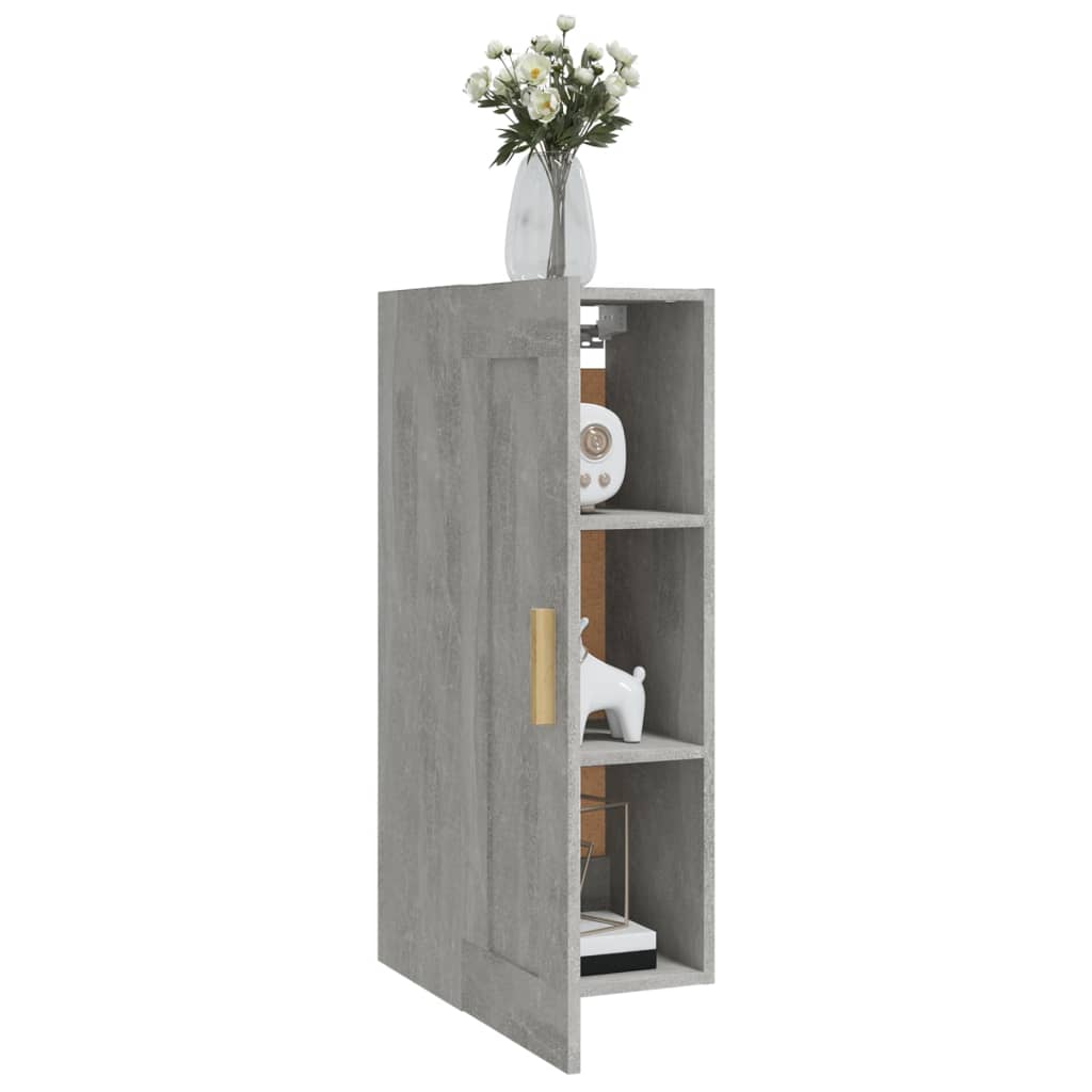 Seinäkaappi betoninharmaa 35x34x90 cm tekninen puu - Sisustajankoti.fi