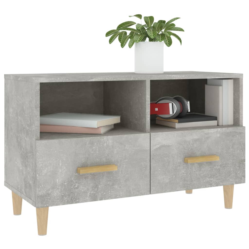 TV-taso betoninharmaa 80x36x50 cm tekninen puu - Sisustajankoti.fi