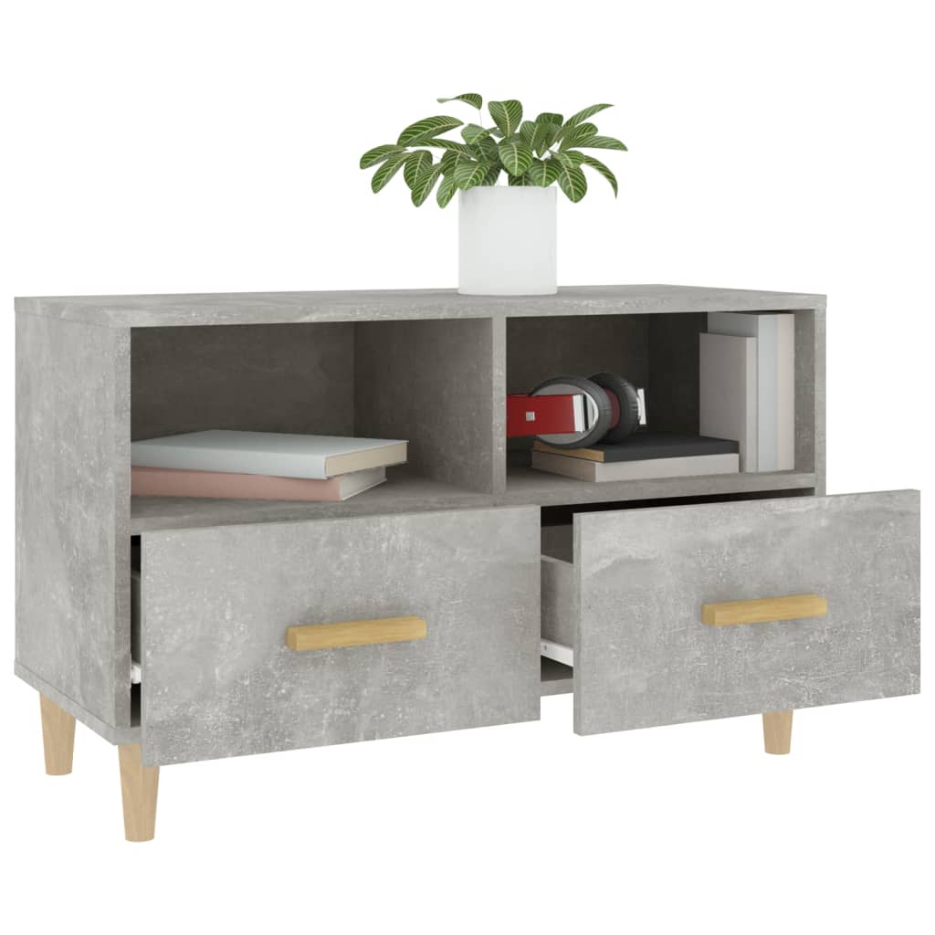 TV-taso betoninharmaa 80x36x50 cm tekninen puu - Sisustajankoti.fi