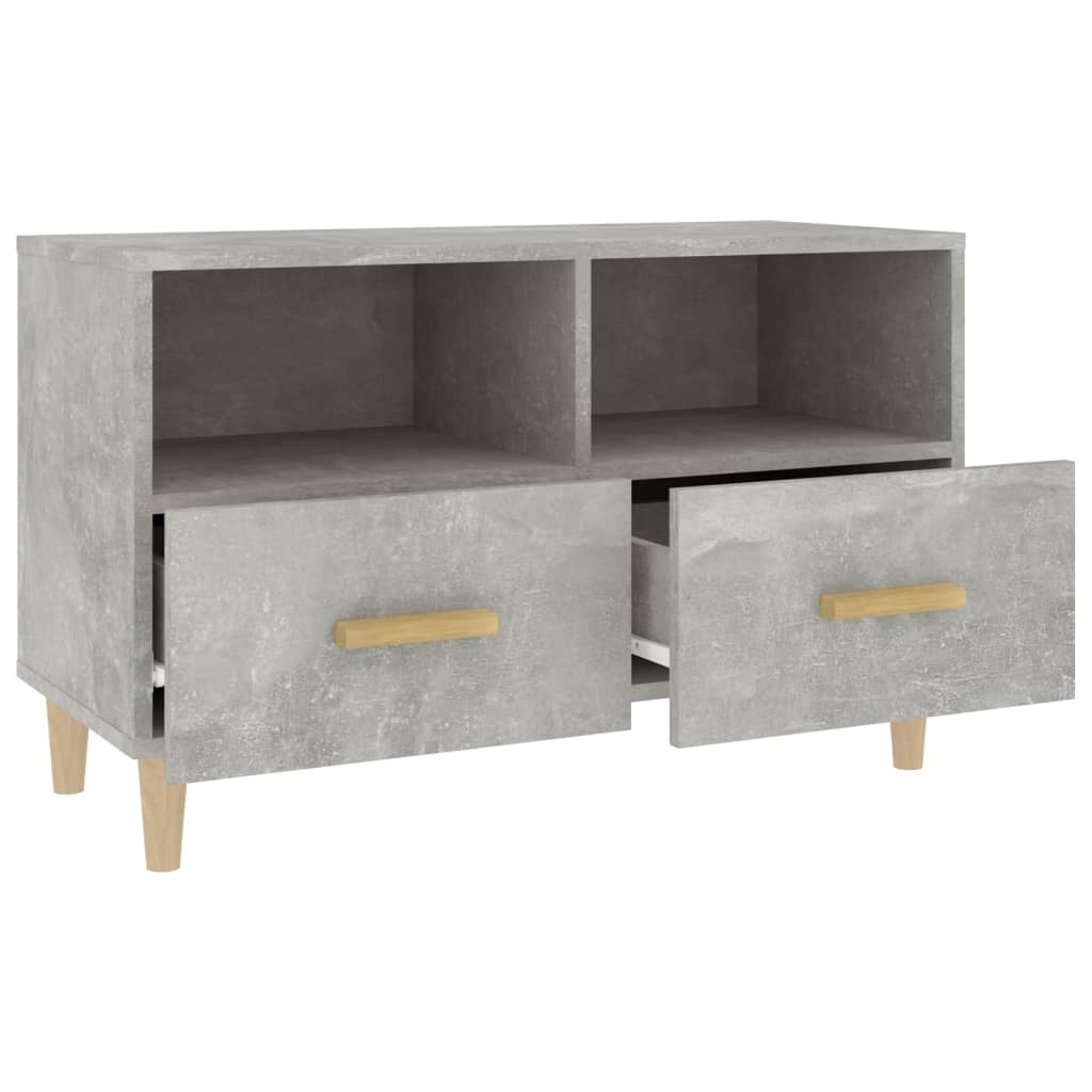 TV-taso betoninharmaa 80x36x50 cm tekninen puu - Sisustajankoti.fi