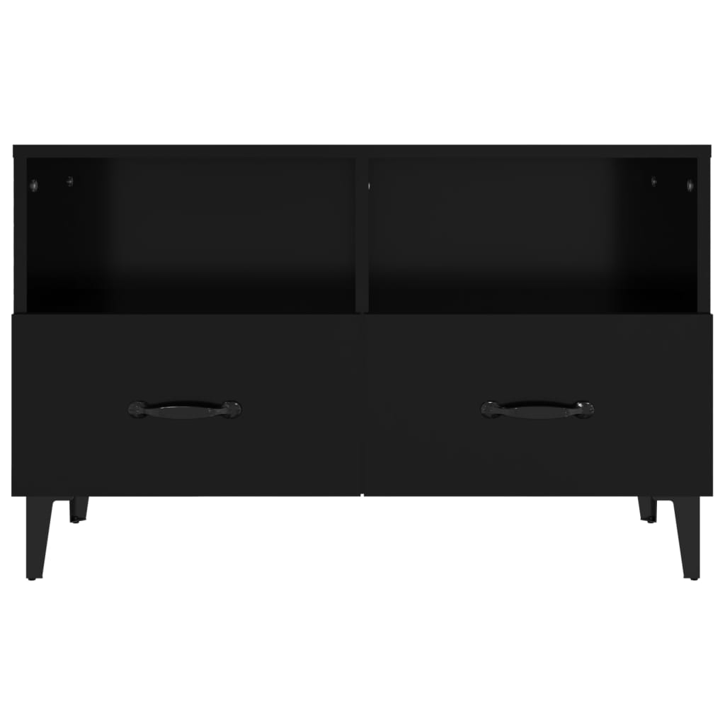 TV-taso musta 80x36x50 cm tekninen puu - Sisustajankoti.fi