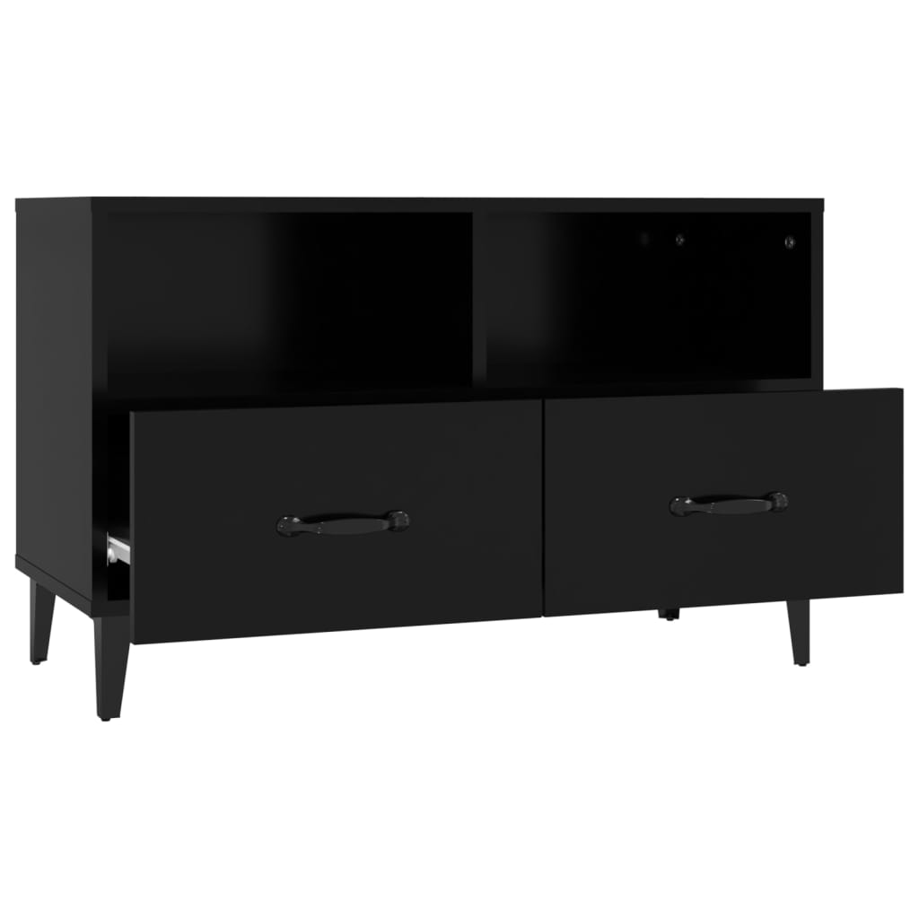 TV-taso musta 80x36x50 cm tekninen puu - Sisustajankoti.fi