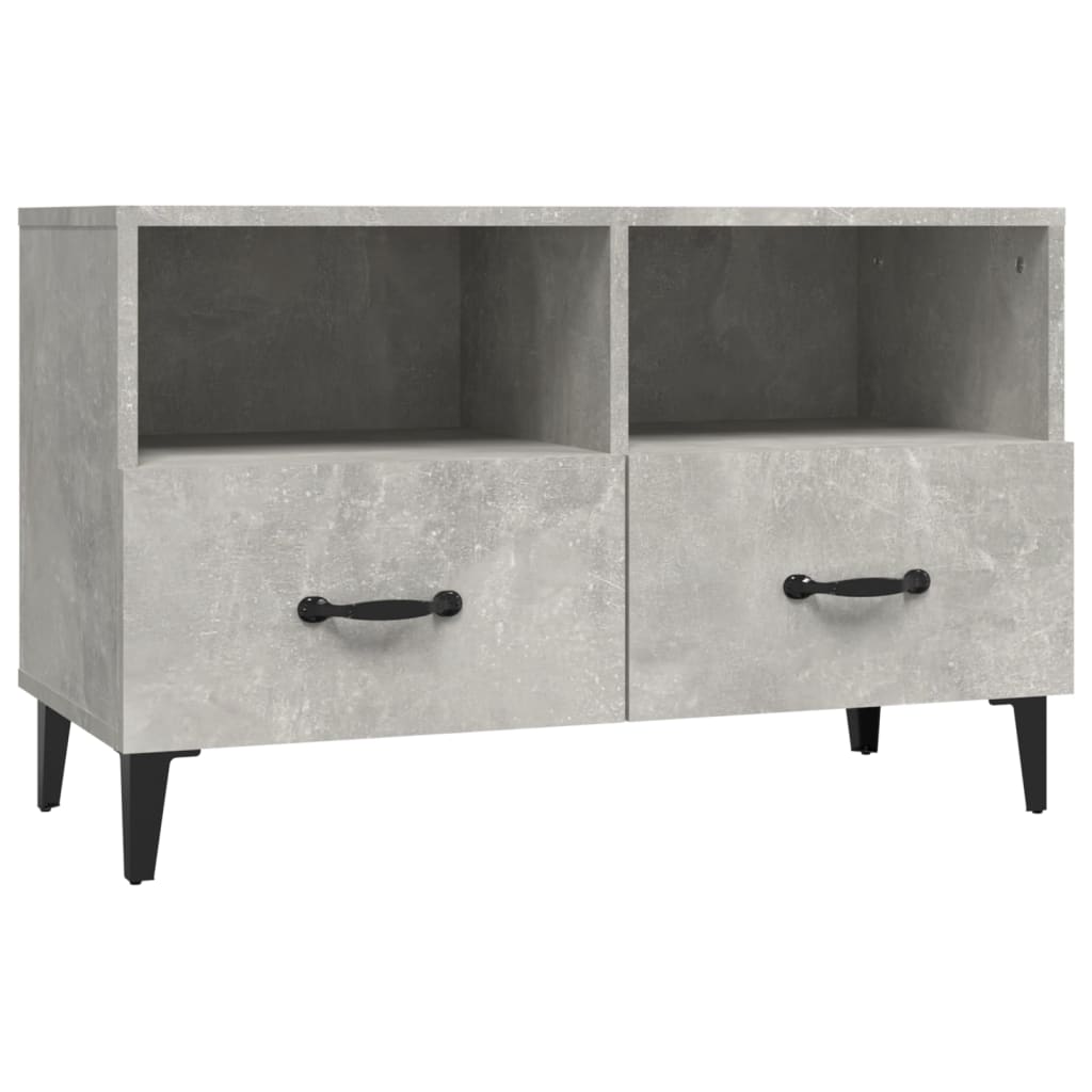 TV-taso betoninharmaa 80x36x50 cm tekninen puu - Sisustajankoti.fi