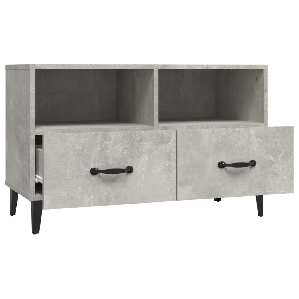 TV-taso betoninharmaa 80x36x50 cm tekninen puu - Sisustajankoti.fi