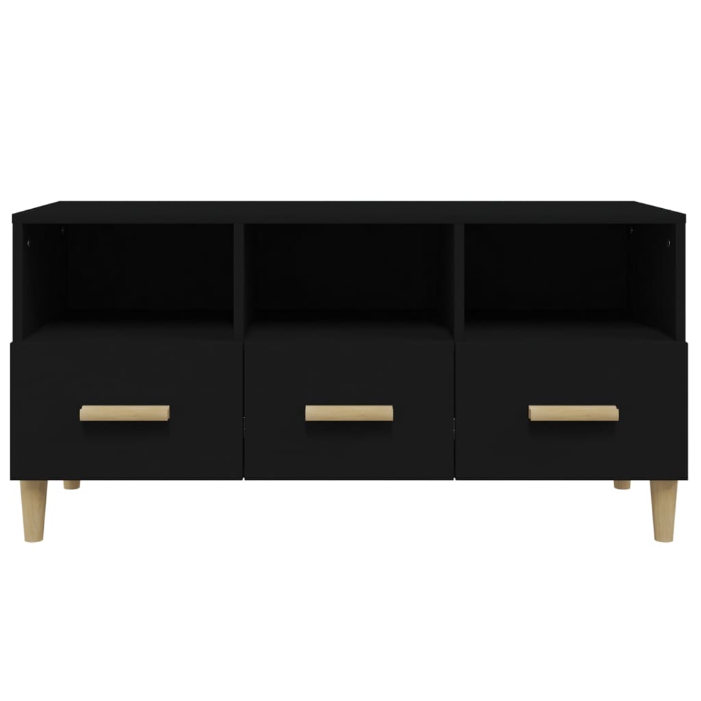 TV-taso musta 102x36x50 cm tekninen puu - Sisustajankoti.fi