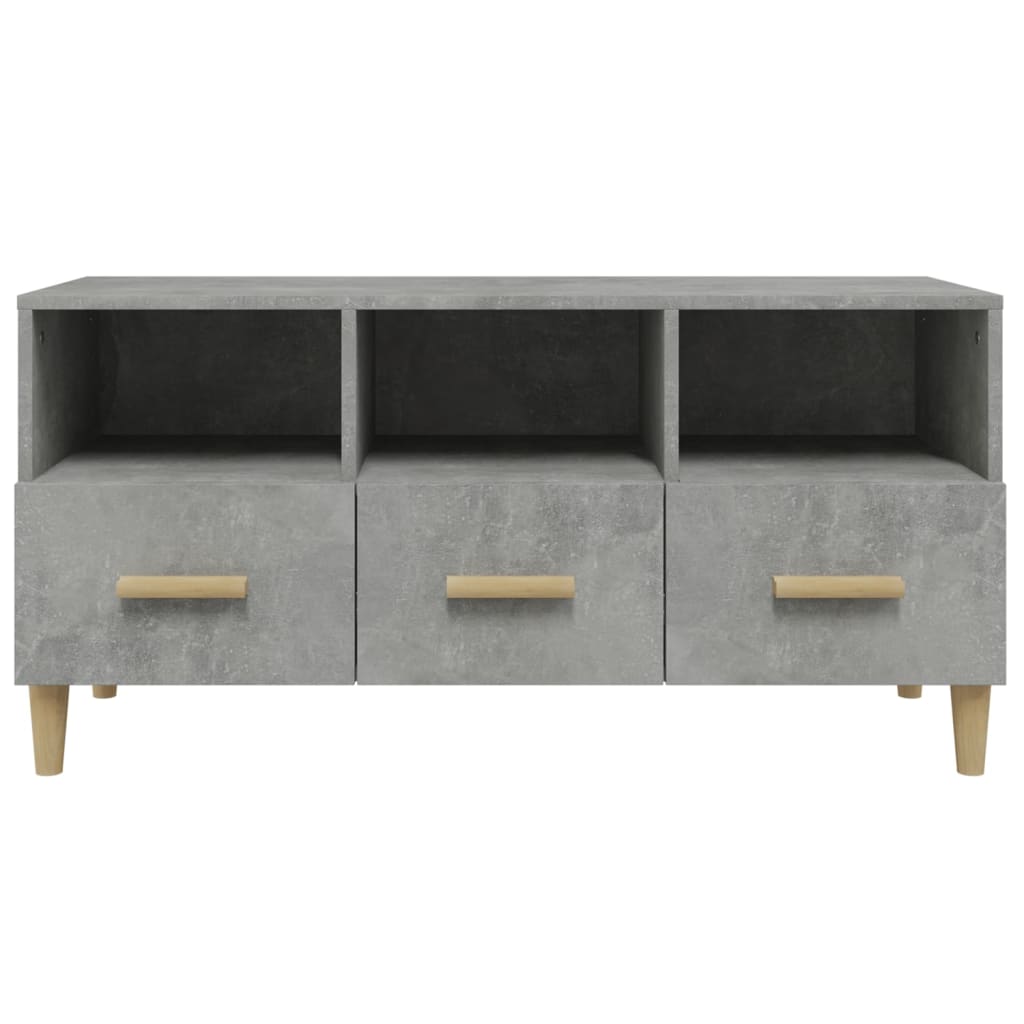 TV-taso betoninharmaa 102x36x50 cm tekninen puu - Sisustajankoti.fi