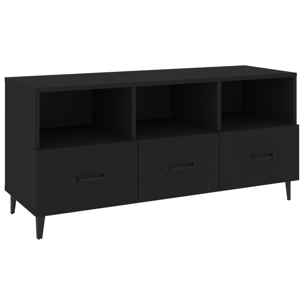TV-taso musta 102x35x50 cm tekninen puu - Sisustajankoti.fi