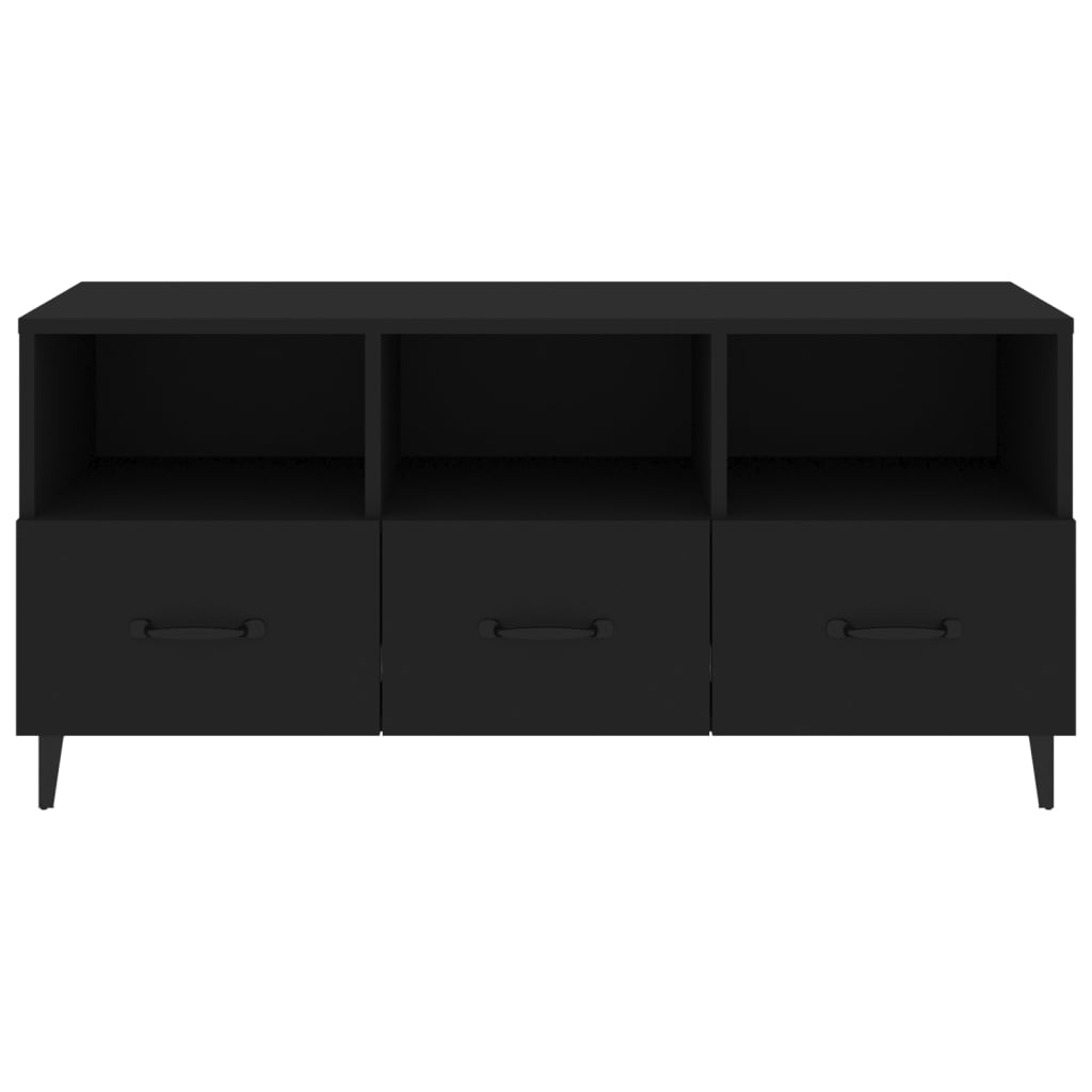 TV-taso musta 102x35x50 cm tekninen puu - Sisustajankoti.fi