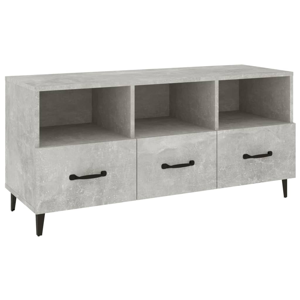 TV-taso betoninharmaa 102x35x50 cm tekninen puu - Sisustajankoti.fi