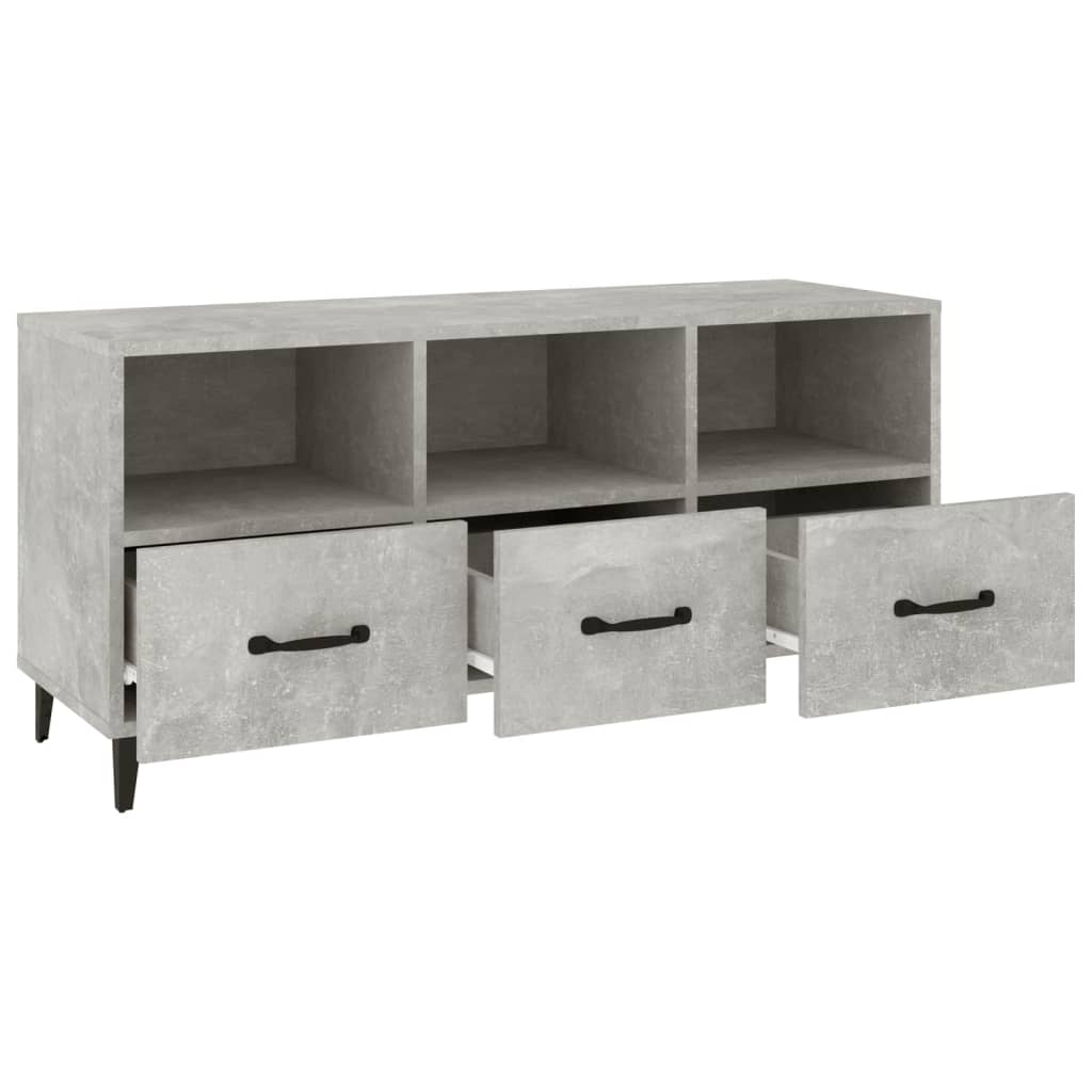 TV-taso betoninharmaa 102x35x50 cm tekninen puu - Sisustajankoti.fi