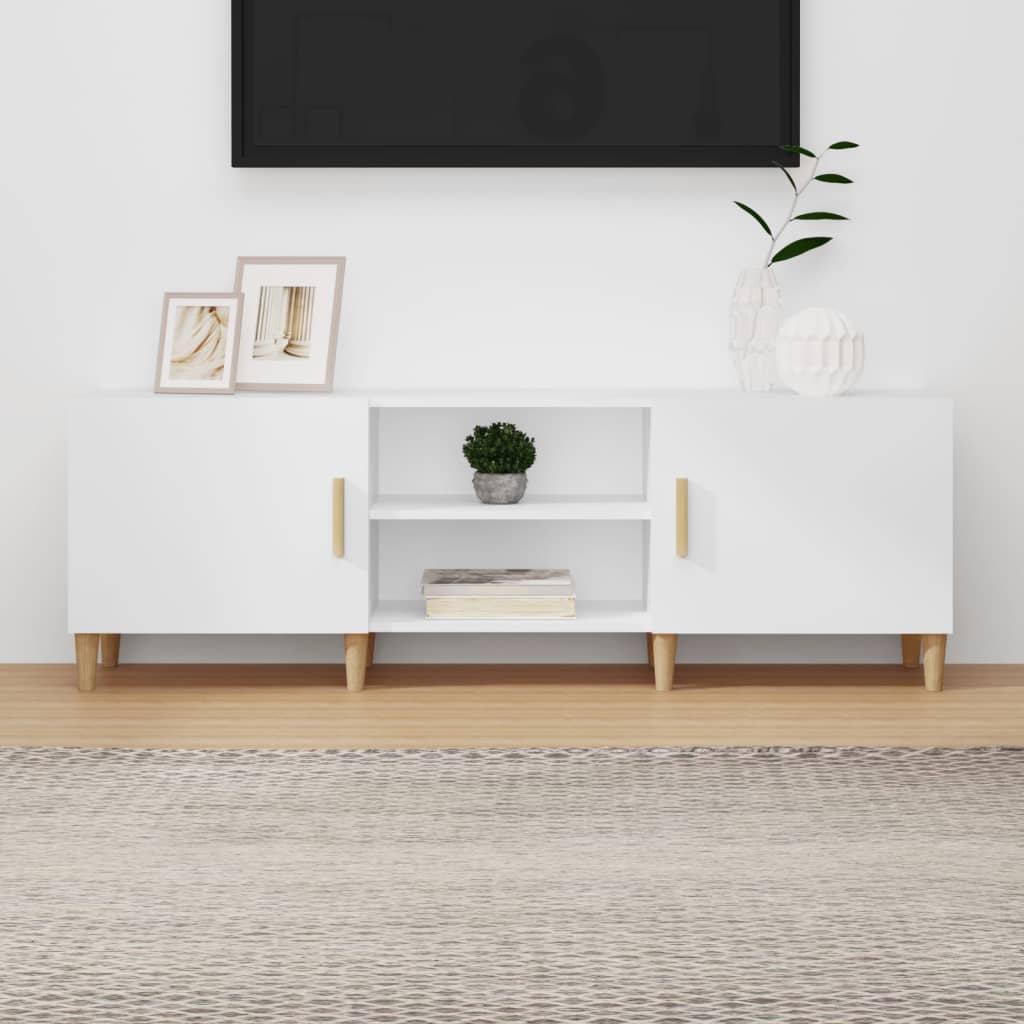 TV-taso valkoinen 150x30x50 cm tekninen puu - Sisustajankoti.fi