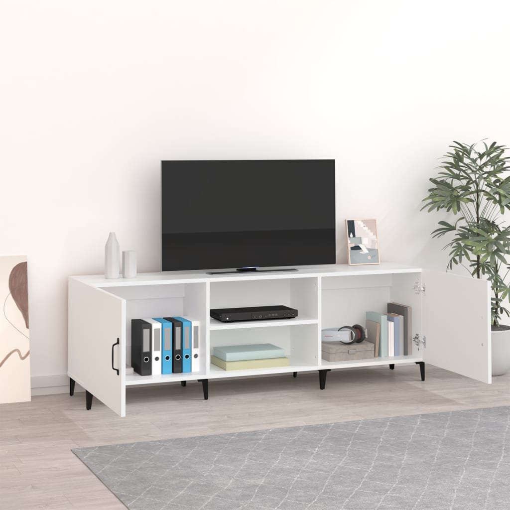 TV-taso valkoinen 150x30x50 cm tekninen puu - Sisustajankoti.fi