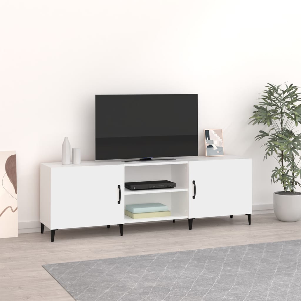 TV-taso valkoinen 150x30x50 cm tekninen puu - Sisustajankoti.fi
