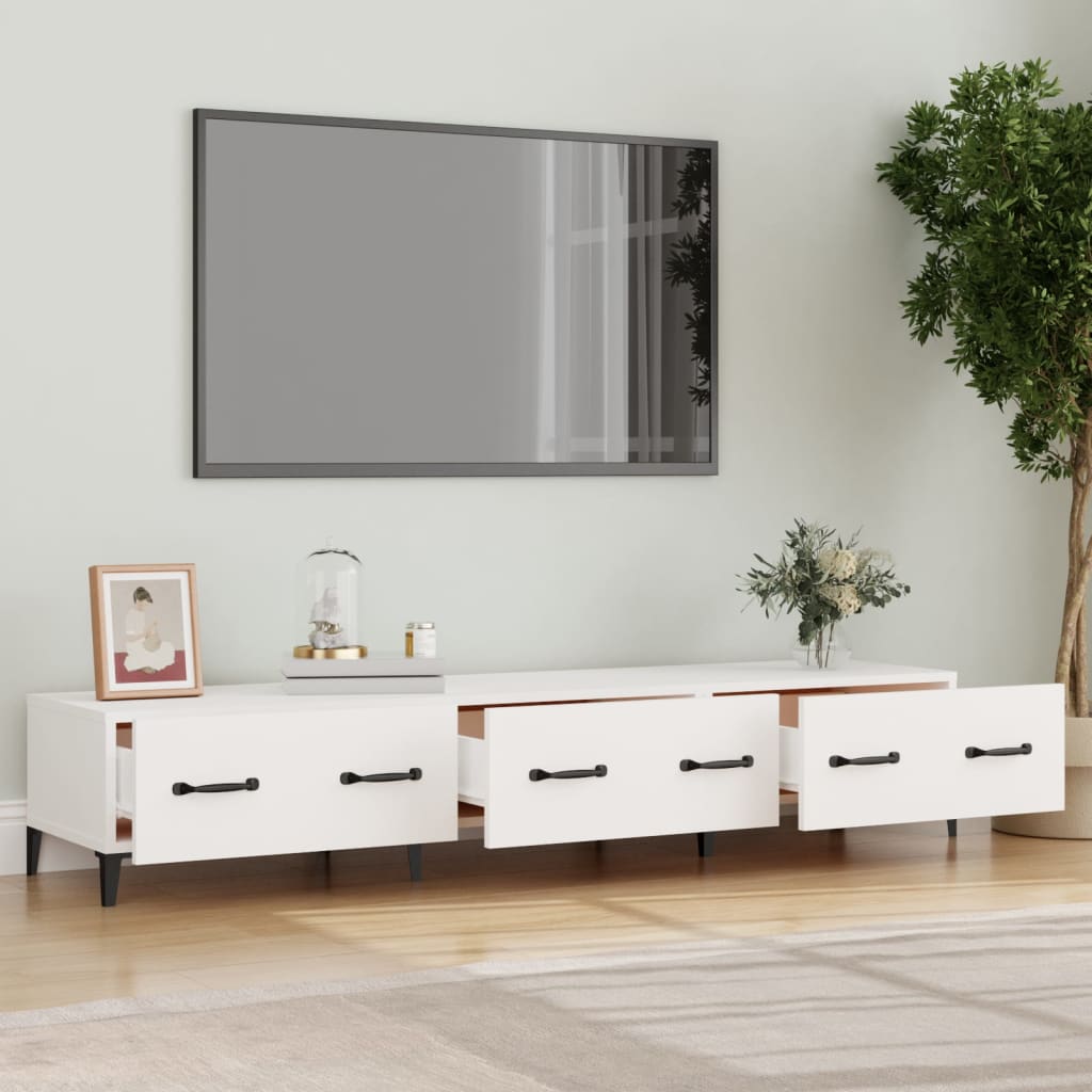 TV-taso valkoinen 150x34,5x30 cm tekninen puu - Sisustajankoti.fi