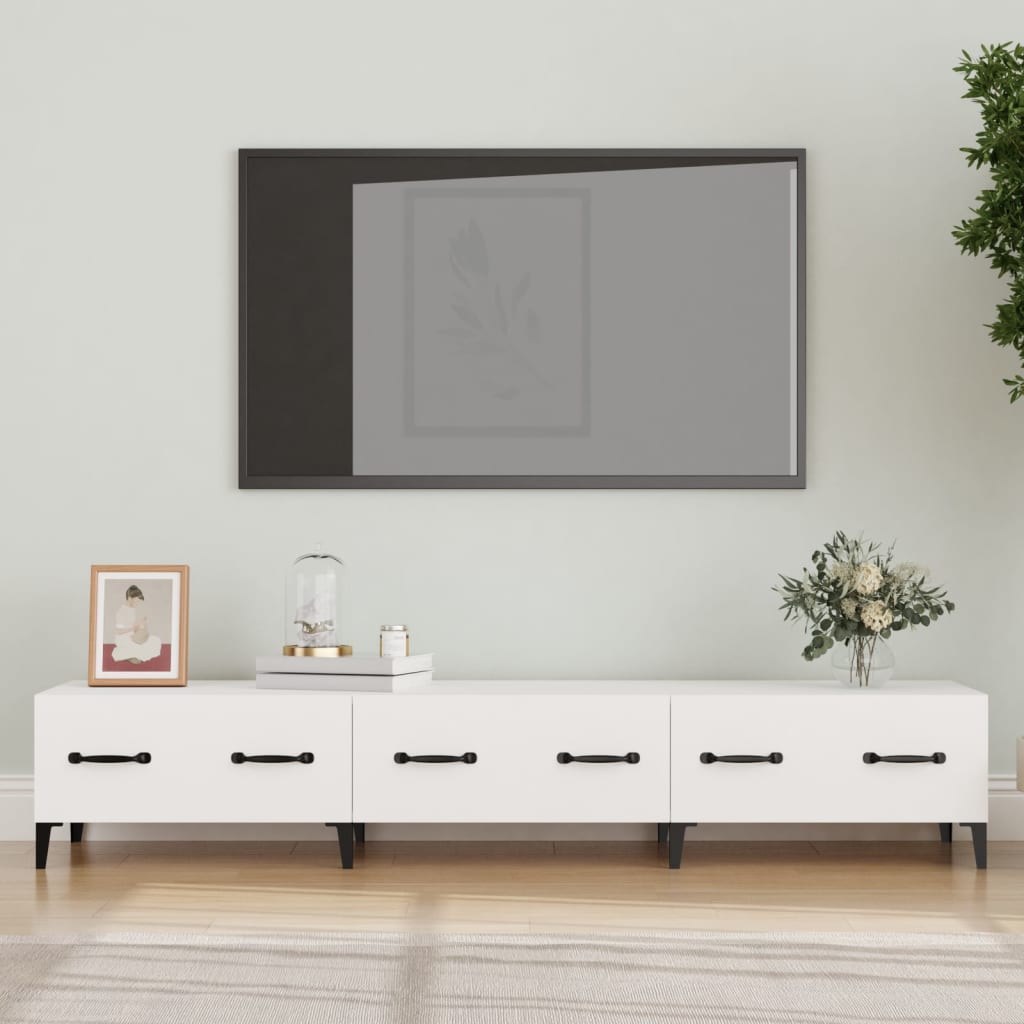 TV-taso valkoinen 150x34,5x30 cm tekninen puu - Sisustajankoti.fi