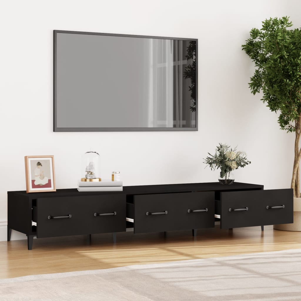 TV-taso musta 150x34,5x30 cm tekninen puu - Sisustajankoti.fi