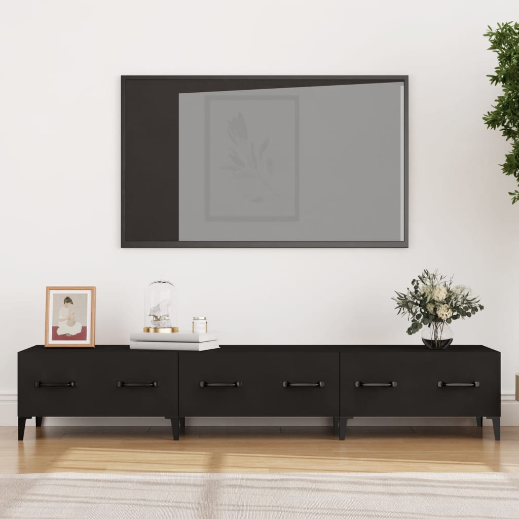 TV-taso musta 150x34,5x30 cm tekninen puu - Sisustajankoti.fi