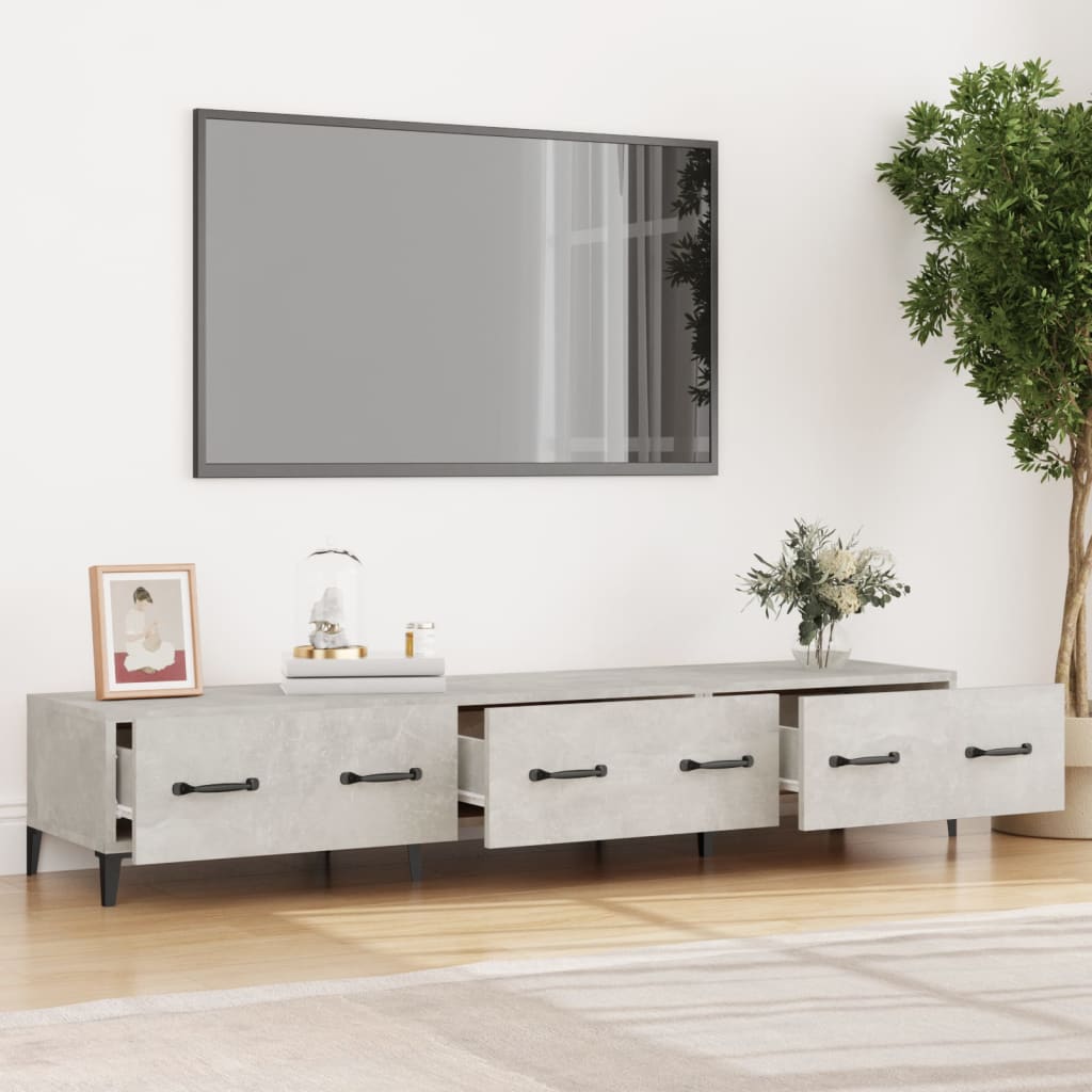 TV-taso betoninharmaa 150x34,5x30 cm tekninen puu - Sisustajankoti.fi