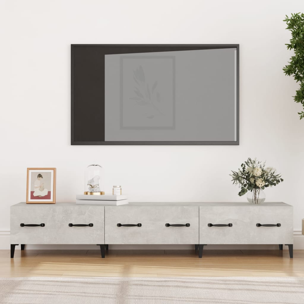 TV-taso betoninharmaa 150x34,5x30 cm tekninen puu - Sisustajankoti.fi