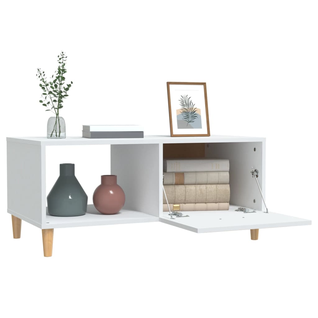 Sohvapöytä valkoinen 89,5x50x40 cm tekninen puu - Sisustajankoti.fi