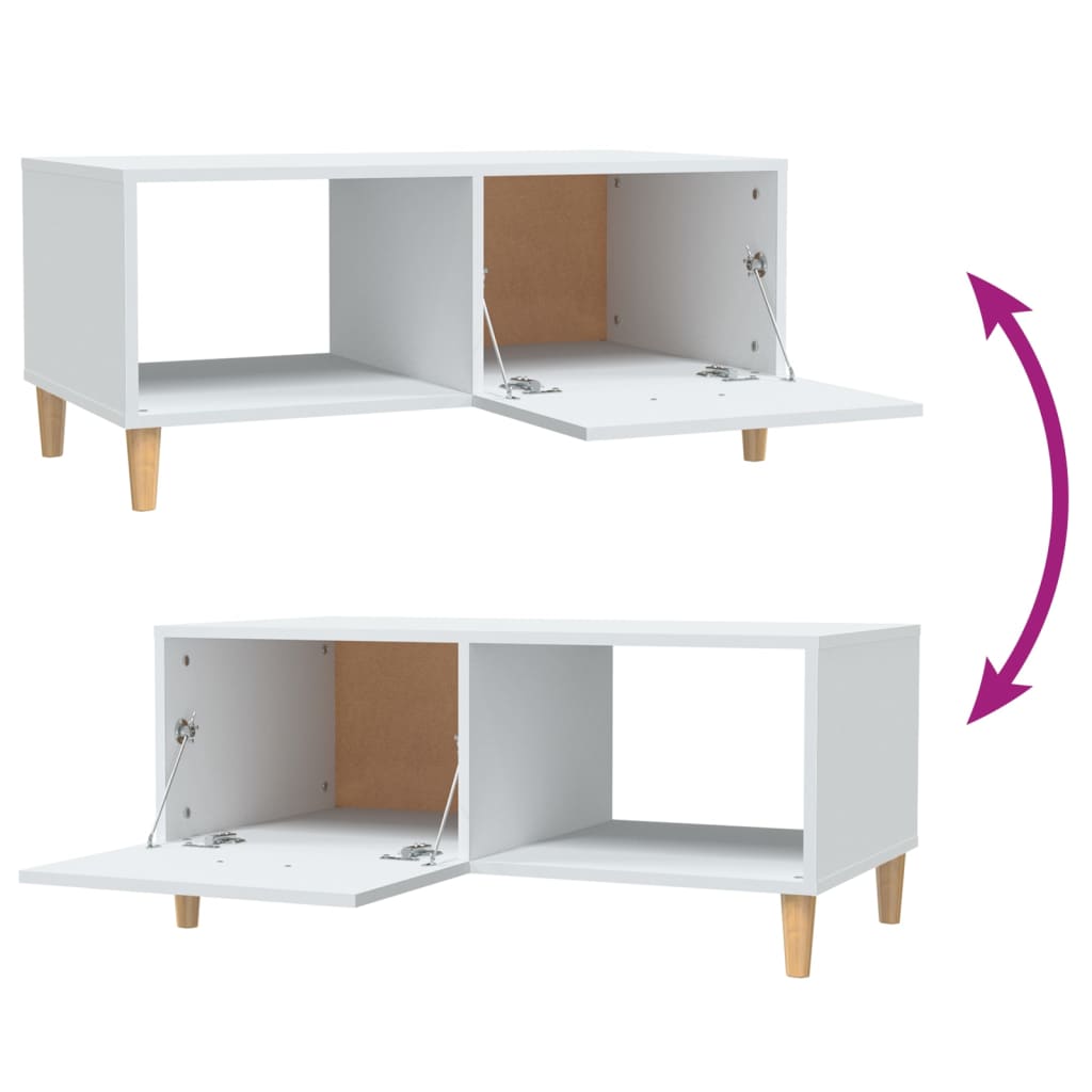 Sohvapöytä valkoinen 89,5x50x40 cm tekninen puu - Sisustajankoti.fi