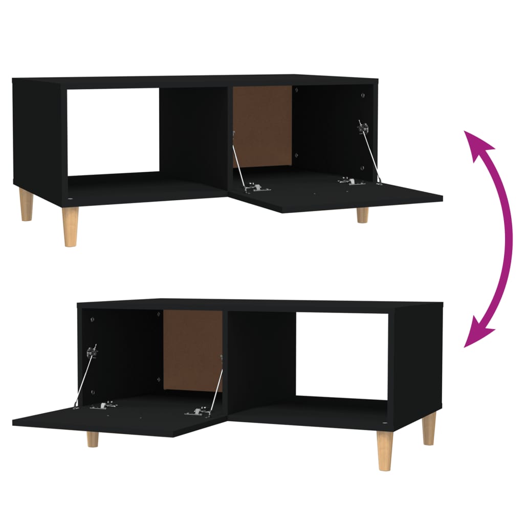 Sohvapöytä musta 89,5x50x40 cm tekninen puu - Sisustajankoti.fi