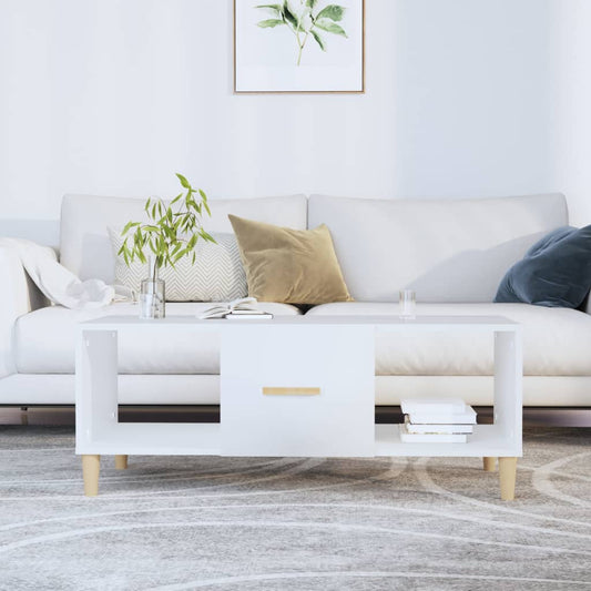 Sohvapöytä valkoinen 102x50x40 cm tekninen puu - Sisustajankoti.fi