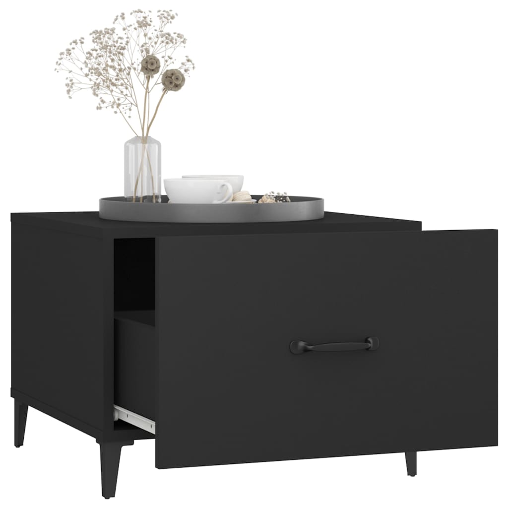 Sohvapöytä metallijaloilla 2 kpl musta 50x50x40 cm - Sisustajankoti.fi