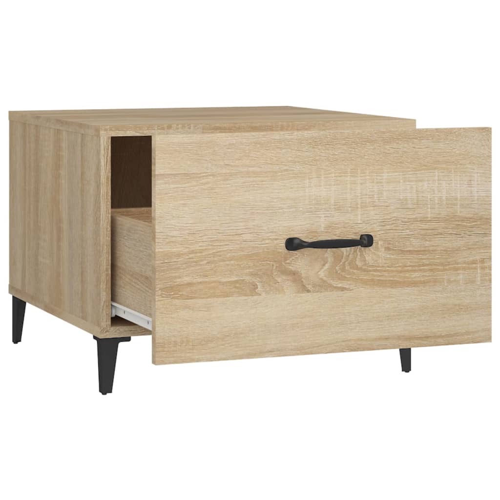 Sohvapöytä metallijaloilla 2 kpl Sonoma-tammi 50x50x40 cm - Sisustajankoti.fi