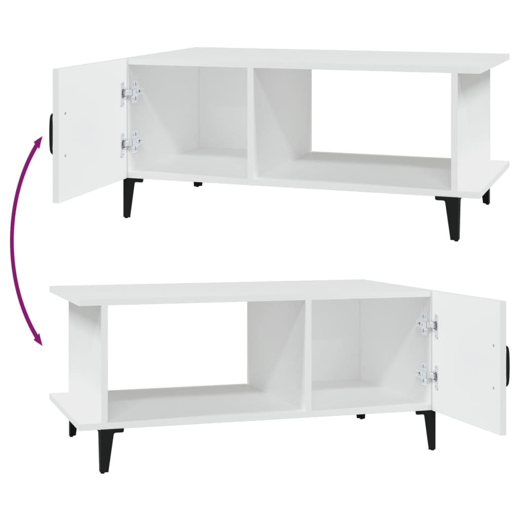 Sohvapöytä valkoinen 90x50x40 cm tekninen puu - Sisustajankoti.fi