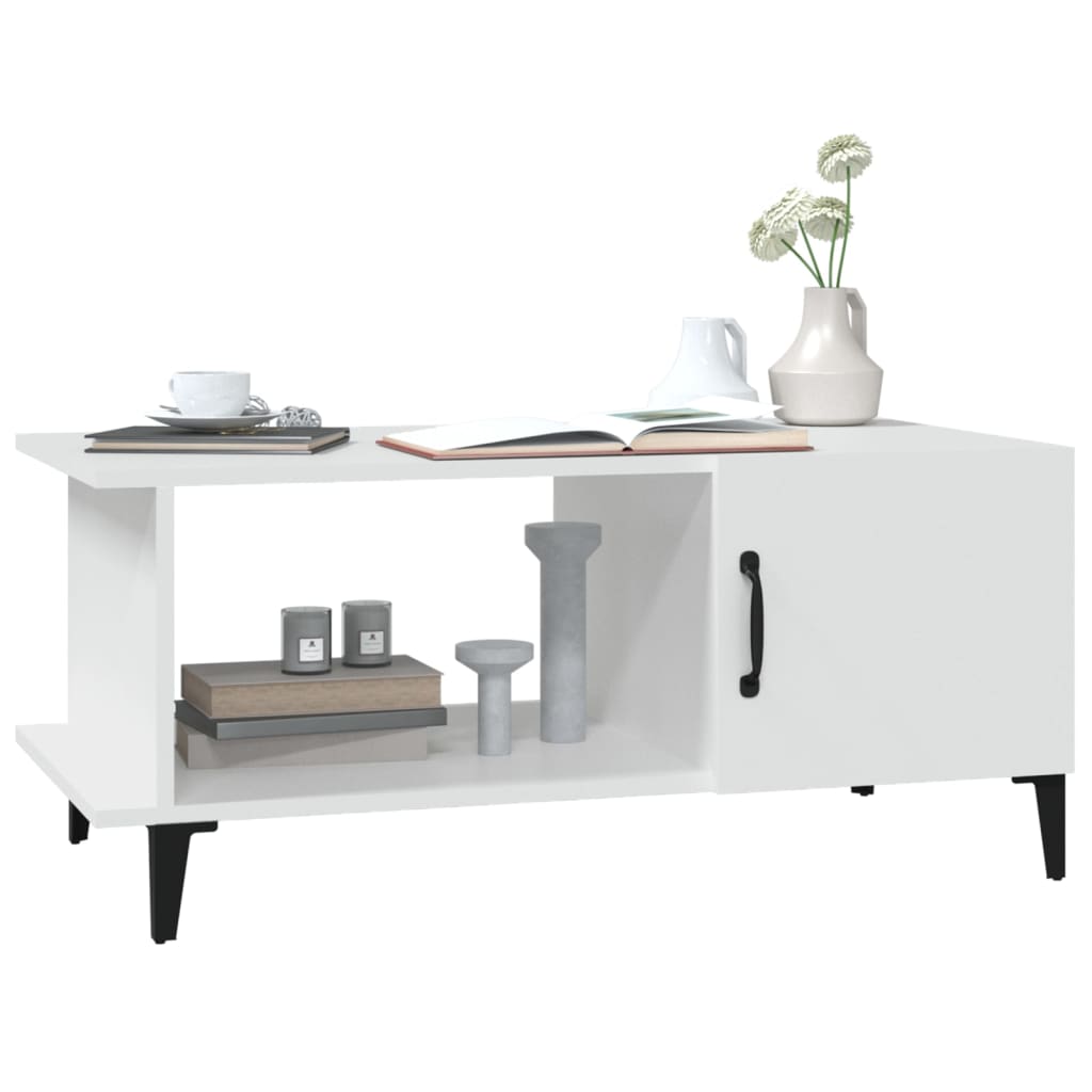 Sohvapöytä valkoinen 90x50x40 cm tekninen puu - Sisustajankoti.fi