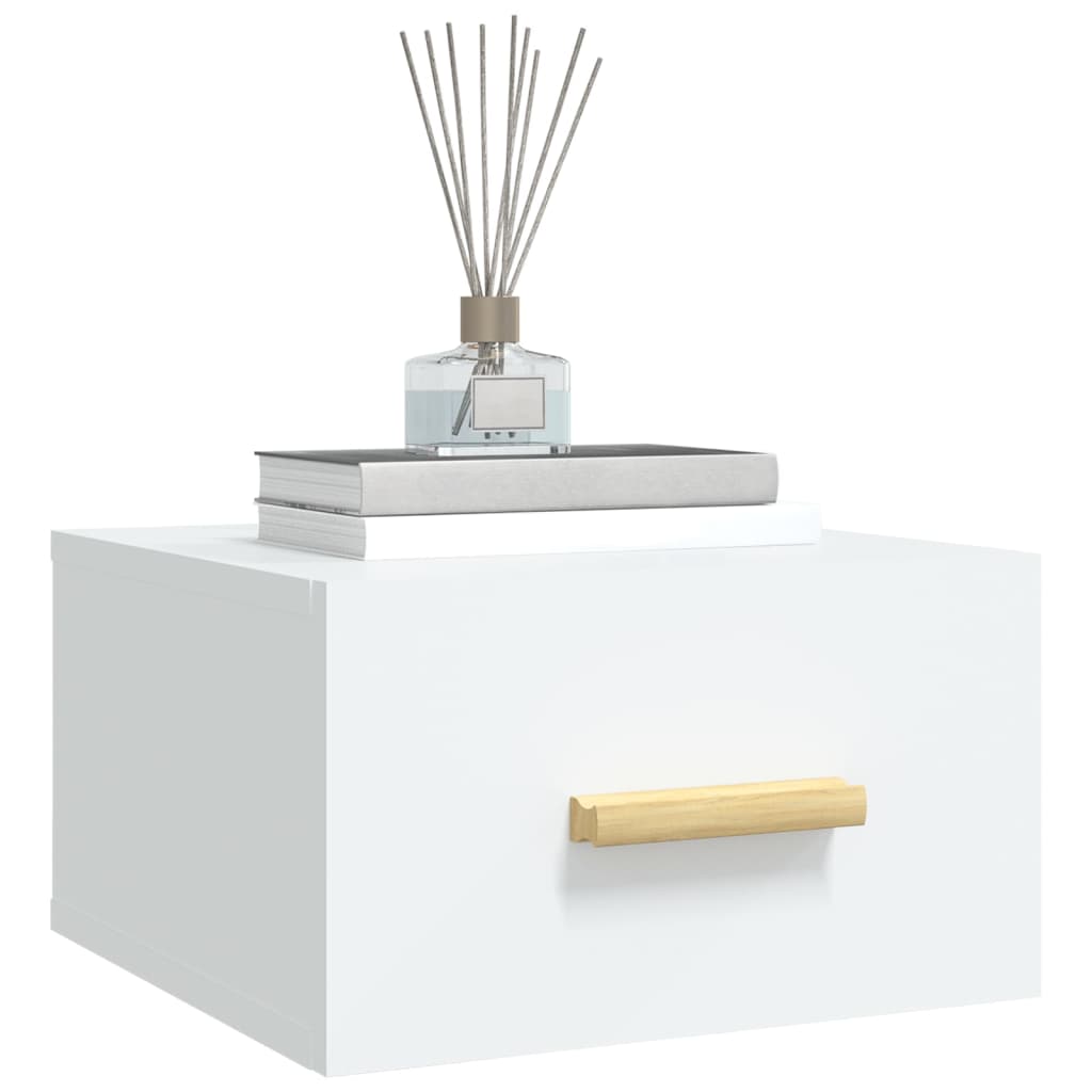 Seinäkiinnitettävä yöpöytä valkoinen 35x35x20 cm - Sisustajankoti.fi