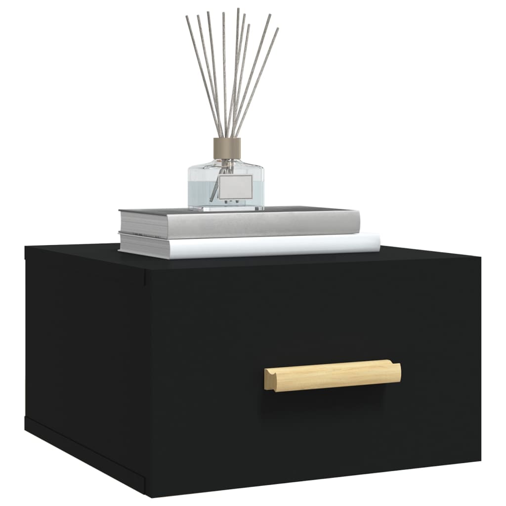 Seinäkiinnitettävä yöpöytä musta 35x35x20 cm - Sisustajankoti.fi