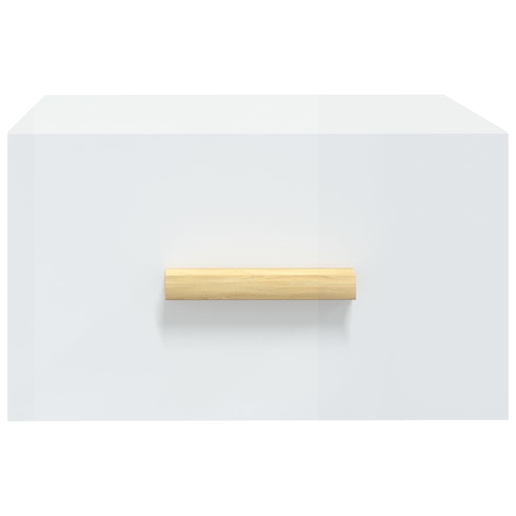 Seinäkiinnitettävä yöpöytä korkeakiilto valkoinen 35x35x20 cm - Sisustajankoti.fi